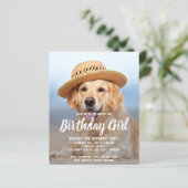 Budget Puppy Dog Birthday Party Pet Photo Invite (Standing Front)