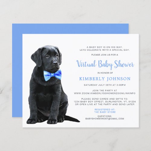 Budget Puppy Dog Blue Boy Virtual Baby Shower