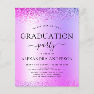 Budget Purple 2023 Graduation Party Glitter Flyer