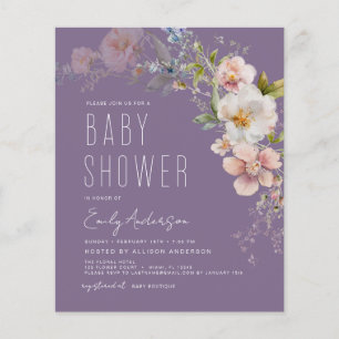 Budget Purple Boho Wildflower Baby Shower