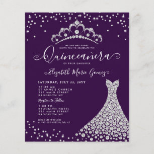 Budget Purple Diamond Sparkle Tiara Quinceanera