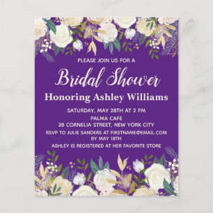 Budget Purple Elegant Bridal Shower Invitation