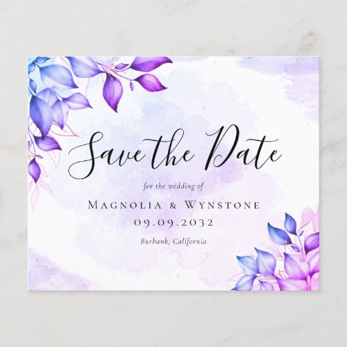 BUDGET Purple Eucalyptus Wedding Save The Date