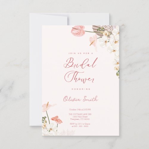 Budget Purple Florals Bridgerton Bridal Shower Invitation