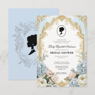 Budget Purple Florals Bridgerton Bridal Shower Invitation