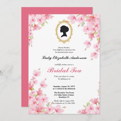 Budget Purple Florals Bridgerton Bridal Shower Invitation