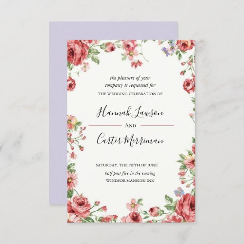 Budget Purple Florals Bridgerton Bridal Shower Invitation