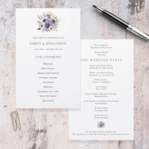 Budget Purple Florals Foliage Wedding Program