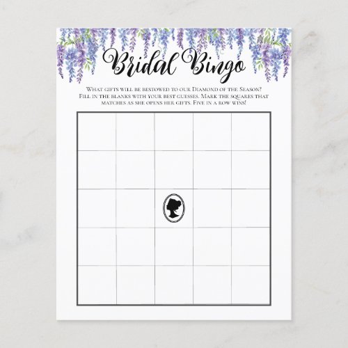 Budget Purple Florals Regency Bridal Bingo Game