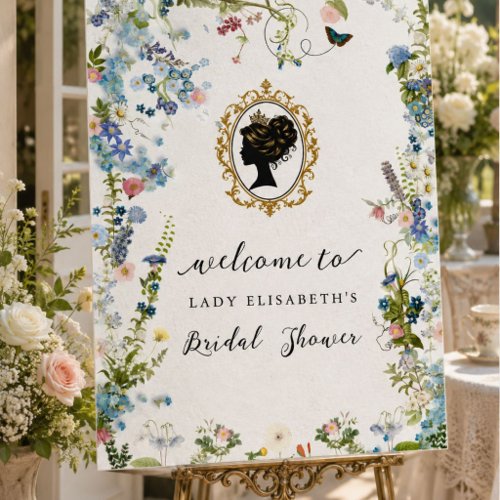 Budget Purple Florals regency Bridal Shower Foam Board