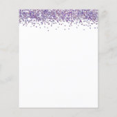 Budget Purple Glitter Bridal Shower Invitation (Back)