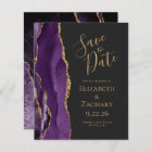 Budget Purple Gold Agate Dark Save the Date