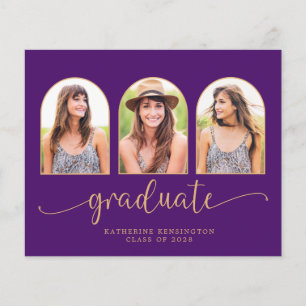 Budget Purple Gold Arch 3 Photo Graduation