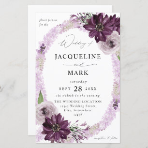 Budget Purple & Lavender Floral Ring Wedding MED