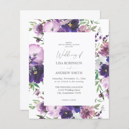 Budget Purple_ Lavender  Violet Floral 2 Wedding
