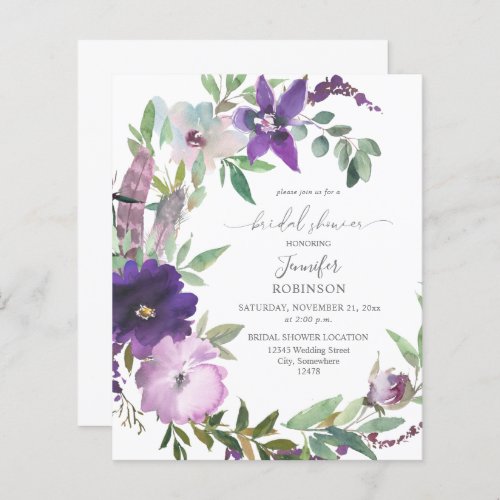 Budget Purple Lavender Violet Floral Bridal Shower