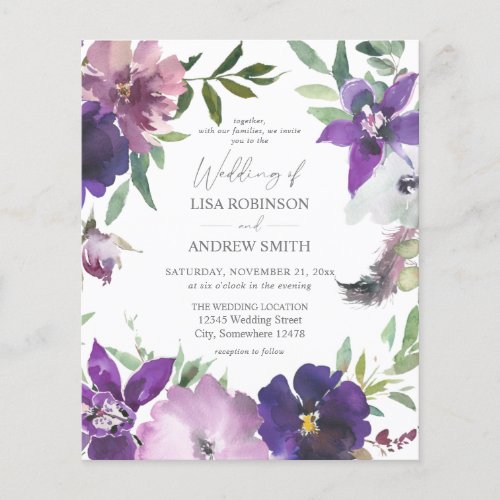 Budget Purple_ Lavender  Violet Floral Wedding
