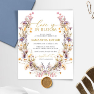 Budget Purple Love is in Bloom Shower Invitation
