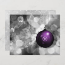Budget Purple Ornament Business Holiday Card