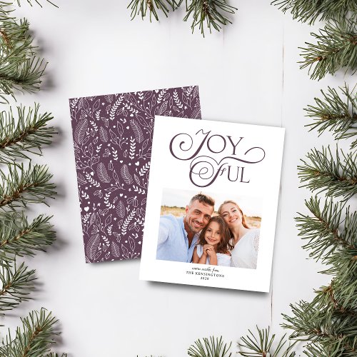 Budget Purple Pattern Joyful Christmas Photo