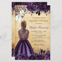 Budget Purple Princess Quinceañera Invitation