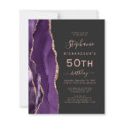 Budget Purple Rose Gold Agate Dark 50th Birthday