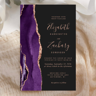 Budget Purple Rose Gold Agate Dark Wedding