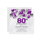 Budget Purple Silver Balloon Glitter 80th Birthday