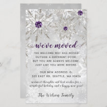 Budget Purple Snowflakes We've Moved Holiday Cards
