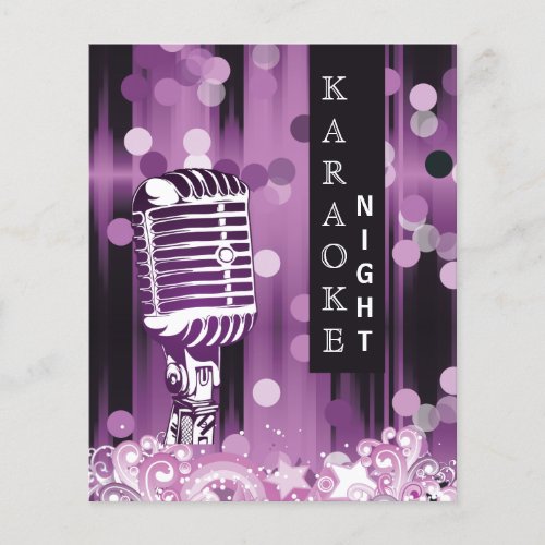 Budget Purple Sweet 16 Karaoke Invitation