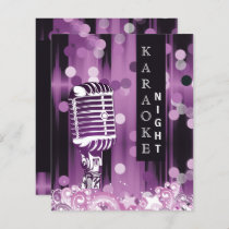 Budget Purple Sweet 16 Karaoke Invitation