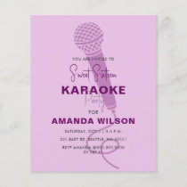 Budget Purple Sweet 16 Karaoke Party Invitation