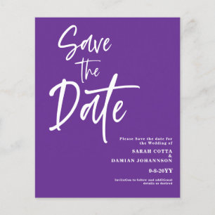 Budget Purple Violet Save the date Card