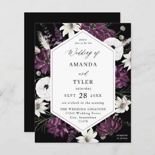 Budget Purple  White Floral Wedding _ Black