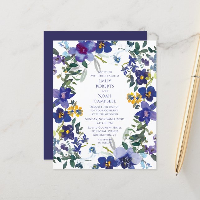 Budget Purple & White Orchid Floral Wedding (Front/Back In Situ)