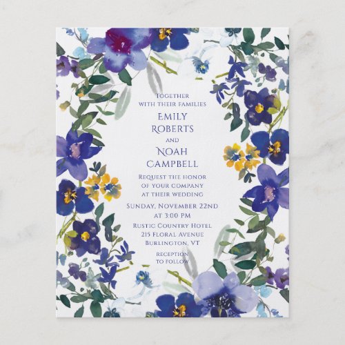 Budget Purple  White Orchid Floral Wedding Flyer