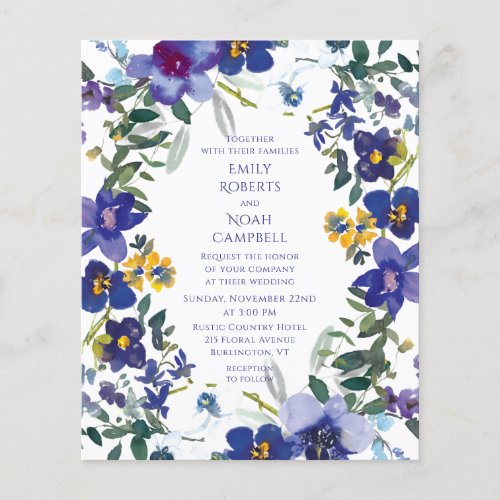 Budget Purple  White Orchid Floral Wedding Flyer