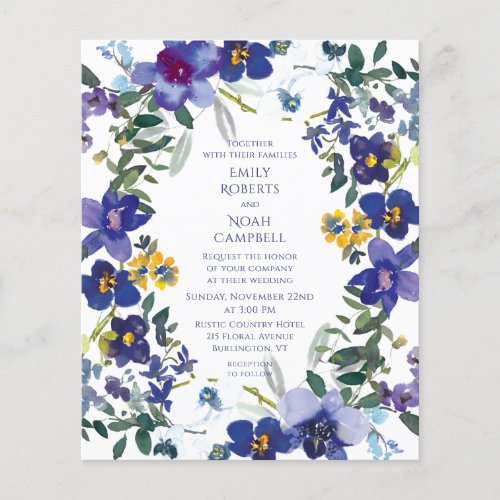 Budget Purple  White Orchid Floral Wedding Flyer