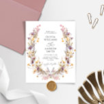 Budget Purple Wildflowers Wedding Invitation