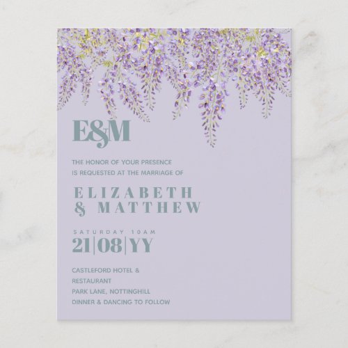 BUDGET  Purple Wisteria Sage Floral Garden Wedding