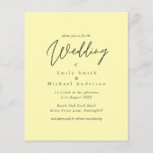 BUDGET Purple Yellow Gray Colors Wedding Invite