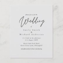 BUDGET Purple Yellow Gray Colors Wedding Invite