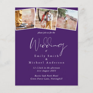 BUDGET Purple Yellow Gray Colors Wedding Invite