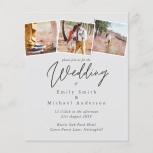 BUDGET Purple Yellow Gray Colors Wedding Invite