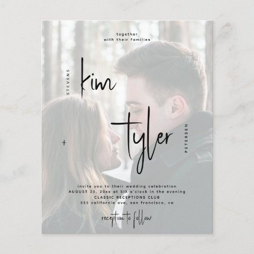 Budget QR CODE 2 photos wedding Invitation Flyer