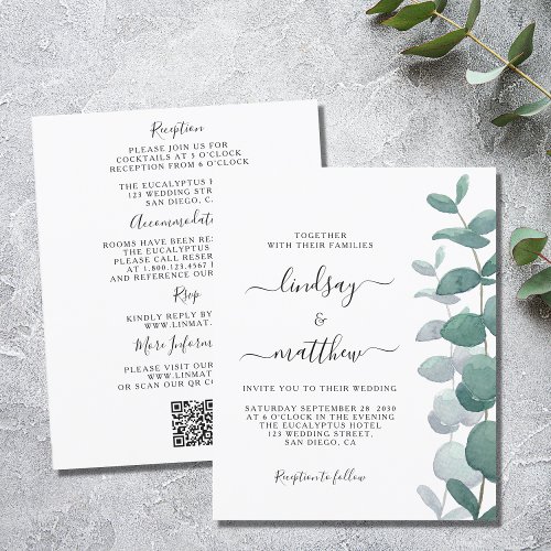 Budget QR Code All In One Wedding Invitation