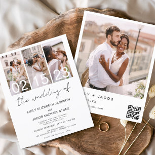 Budget QR Code Calligraphy Wedding Invitation Flyer