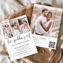 Budget QR Code Calligraphy Wedding Invitation Flyer