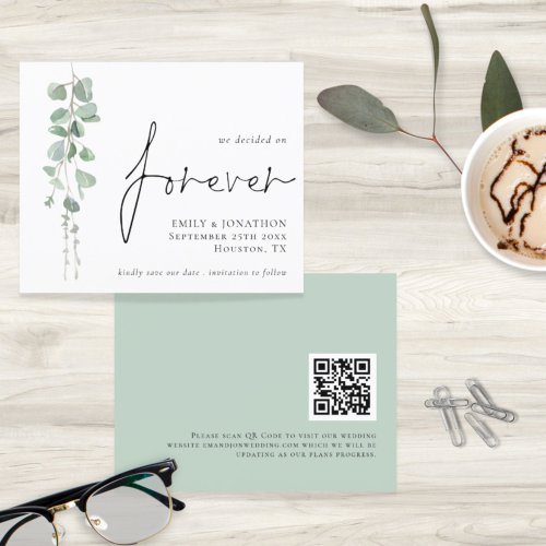 Budget QR Code Eucalyptus Forever Save The Date