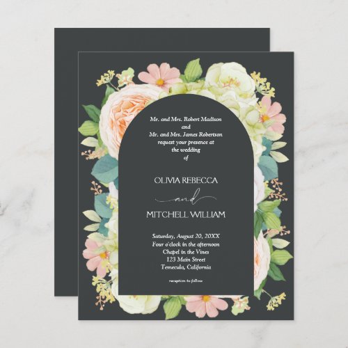 Budget QR Code Floral Wedding Invitations